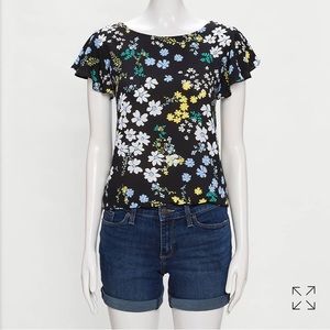 Garden flounce sleeve top